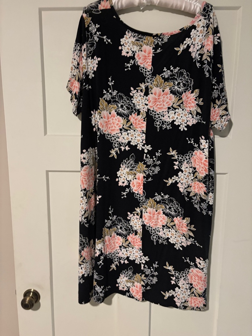 BUNDLE & SAVE! Black Dress with Pink Floral Print - Picture 2 of 2